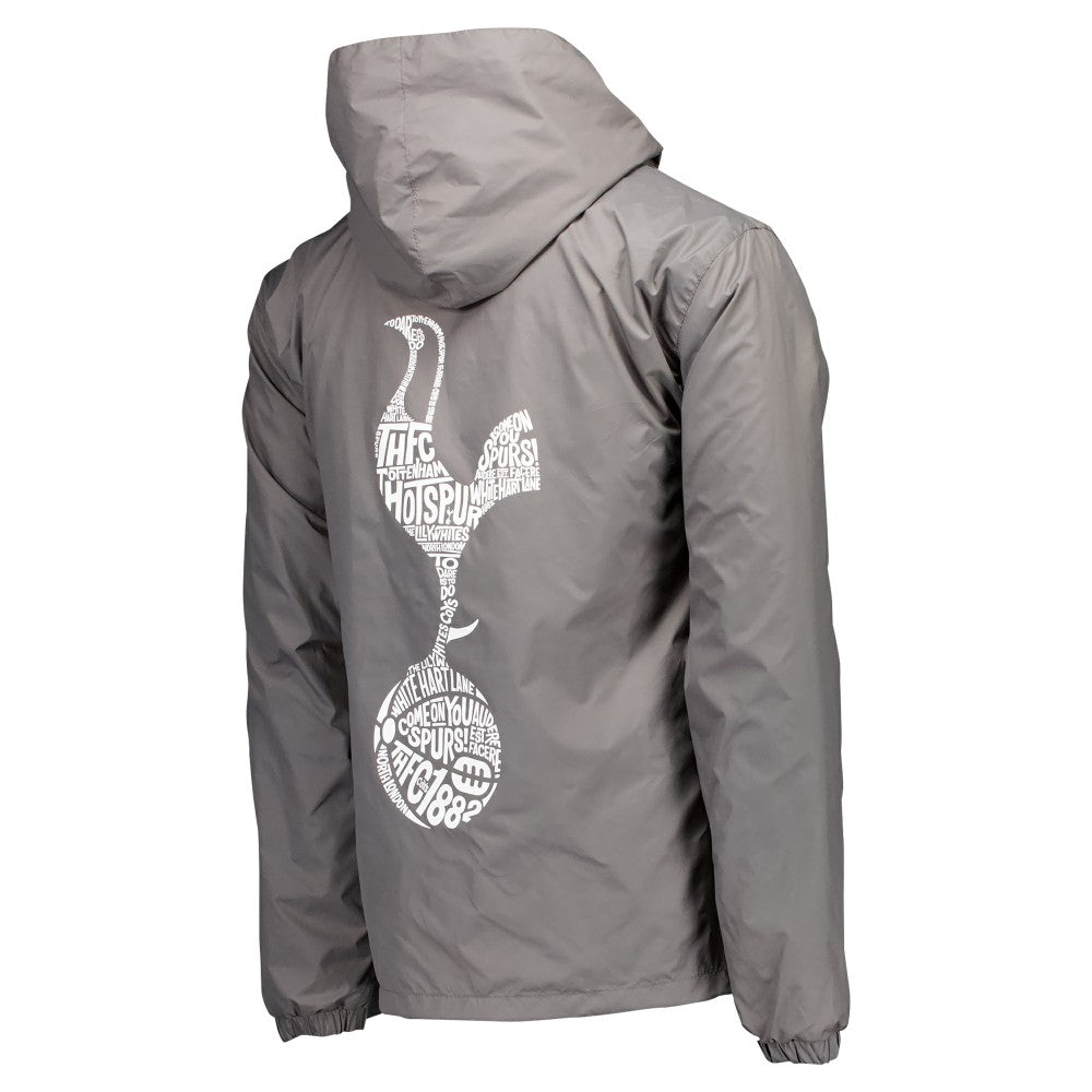 Tottenham Hotspur Home Match Hoodie Full-Zip Windbreaker Jacket Gray - FIFA World CUP
