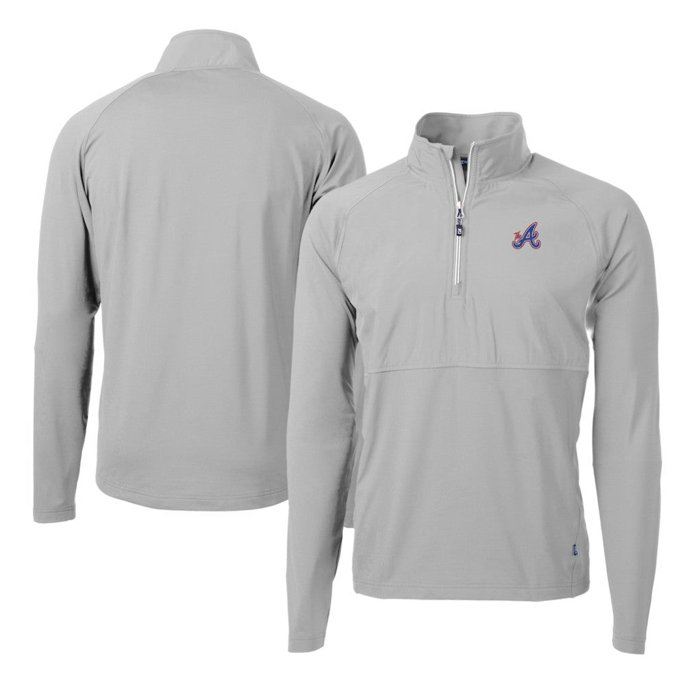 Atlanta Braves Cutter & Buck City Connect Adapt Eco Knit Hybrid Recycled Quarter-Zip Pullover Top - MLB