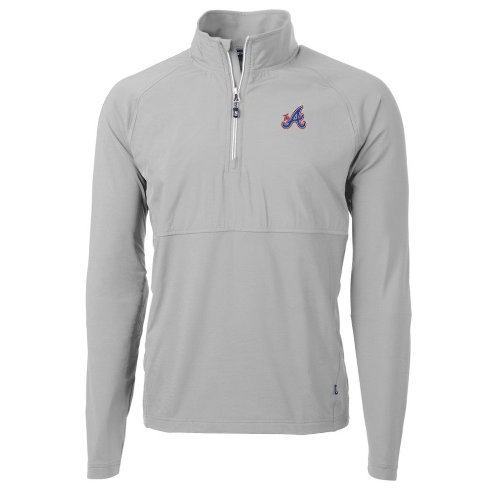 Atlanta Braves Cutter & Buck City Connect Adapt Eco Knit Hybrid Recycled Quarter-Zip Pullover Top - MLB