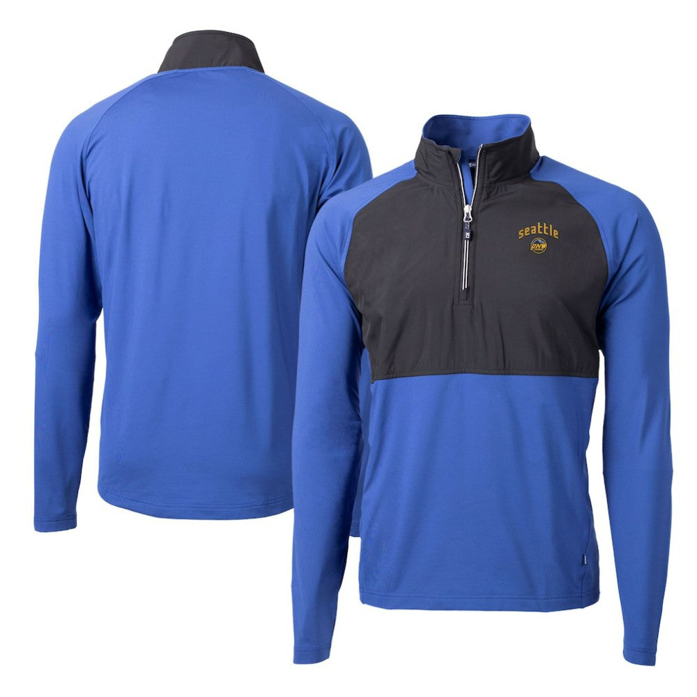 Seattle Mariners Cutter & Buck City Connect Adapt Eco Knit Hybrid Recycled Quarter-Zip Pullover Top - MLB
