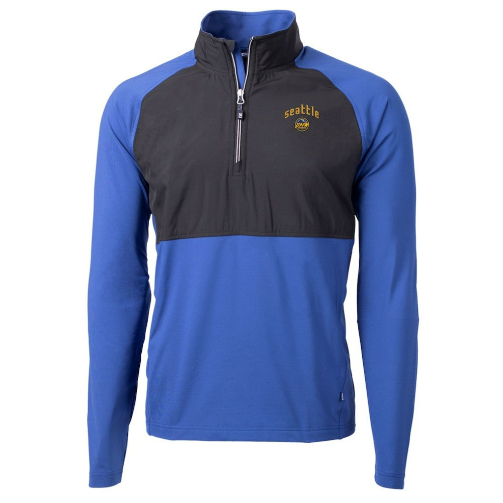 Seattle Mariners Cutter & Buck City Connect Adapt Eco Knit Hybrid Recycled Quarter-Zip Pullover Top - MLB