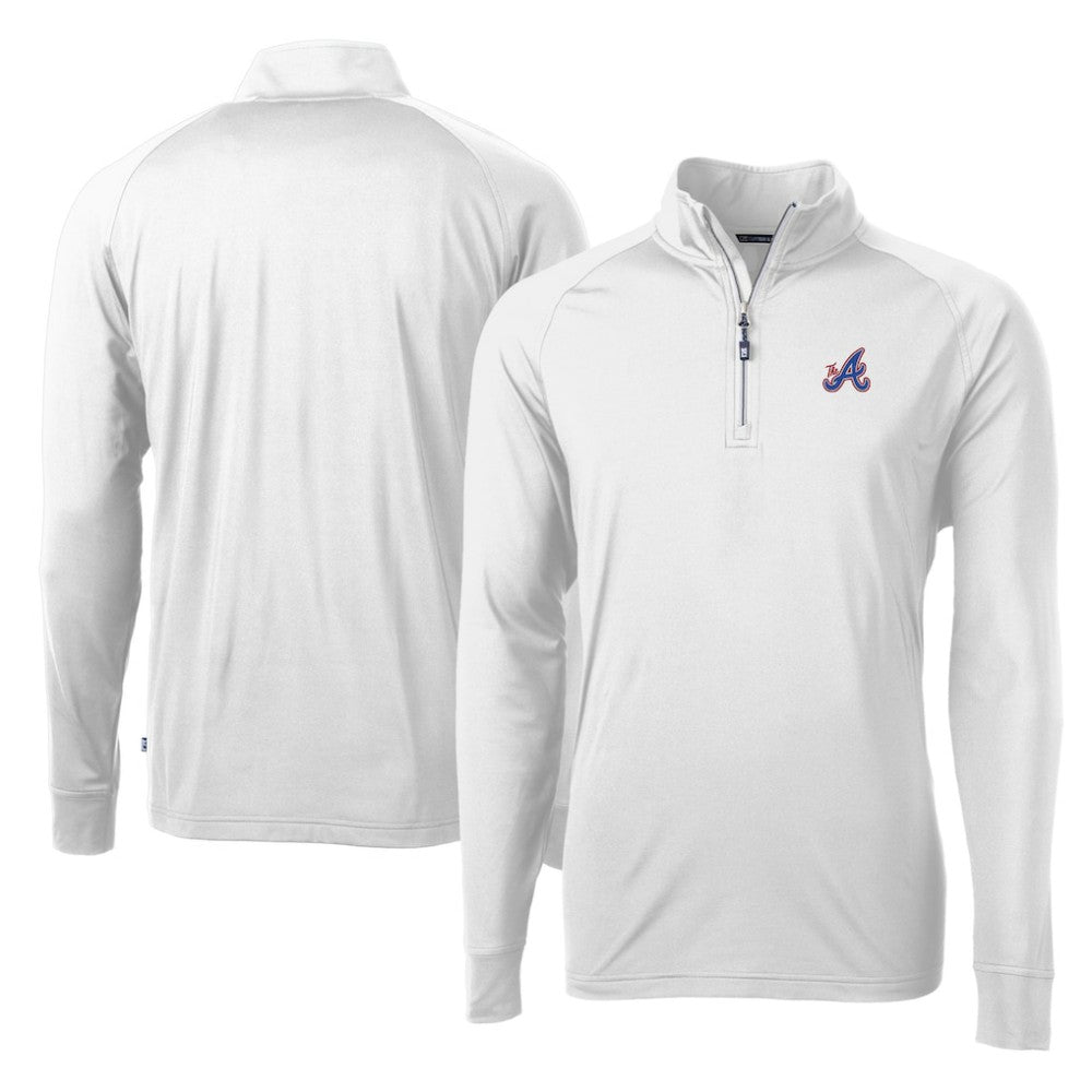 Atlanta Braves Cutter & Buck City Connect Adapt Eco Knit Stretch Recycled Quarter-Zip Pullover Top - MLB