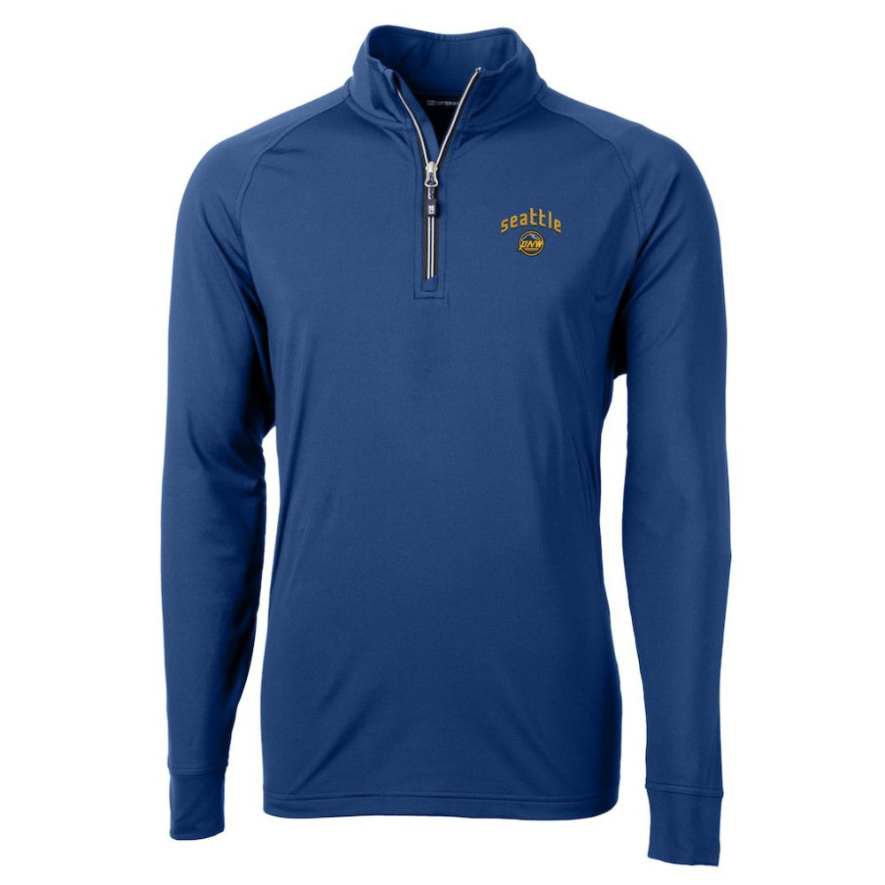 Seattle Mariners Cutter & Buck City Connect Adapt Eco Knit Stretch Recycled Quarter-Zip Pullover Top - MLB