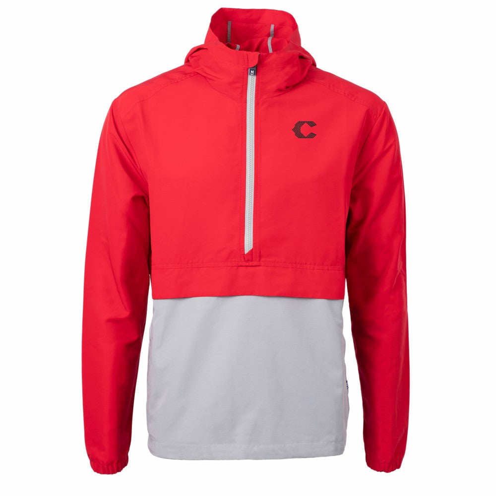 Cincinnati Reds Cutter & Buck City Connect Charter Eco Recycled Half-Zip Anorak Jacket - MLB