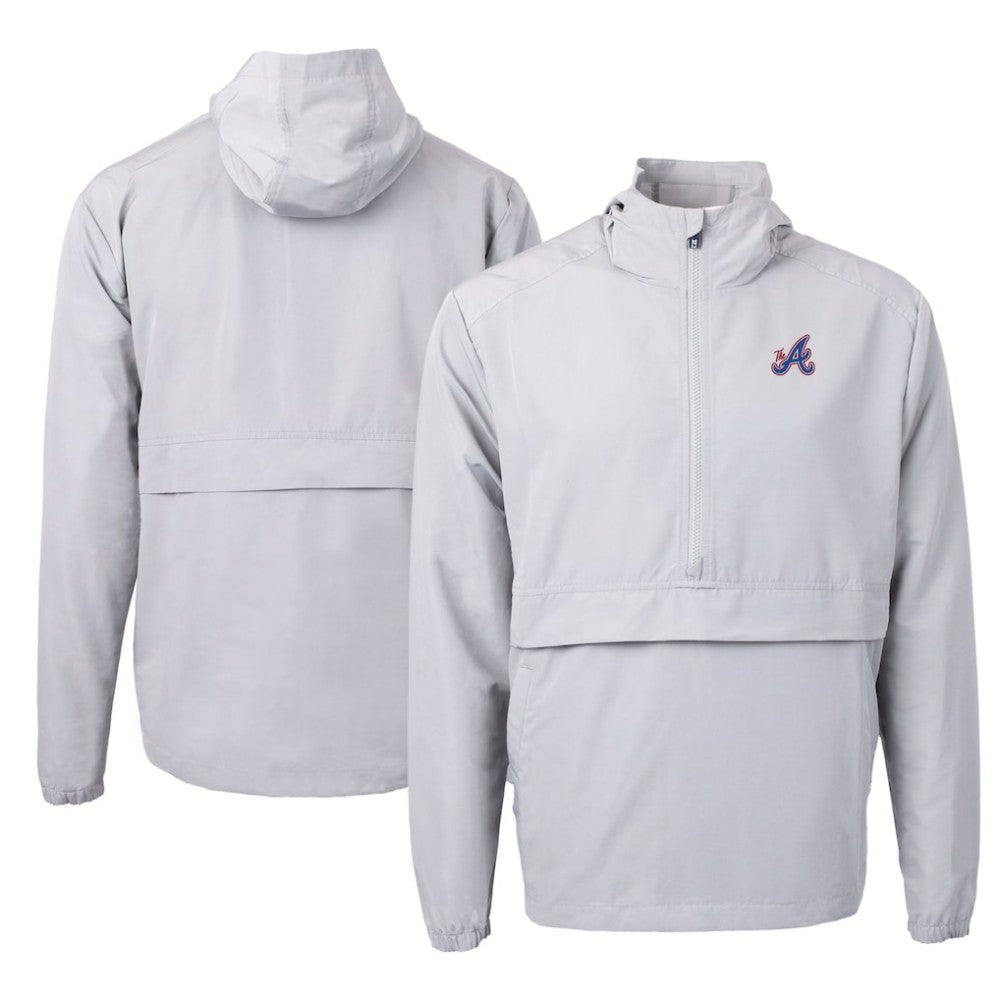 Atlanta Braves Cutter & Buck City Connect Charter Eco Recycled Half-Zip Anorak Jacket - MLB