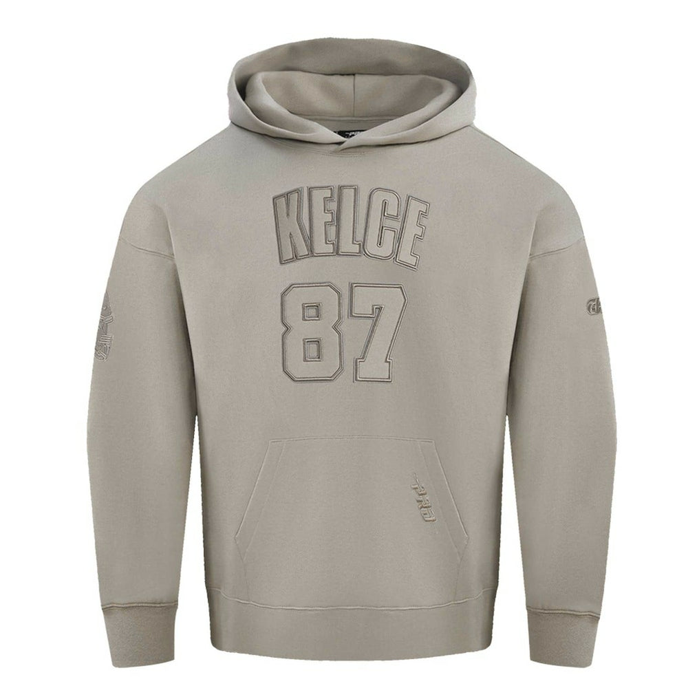 Travis Kelce Kansas City Chiefs Pro Standard Player Name & Number Pullover Hoodie Tan | NFL