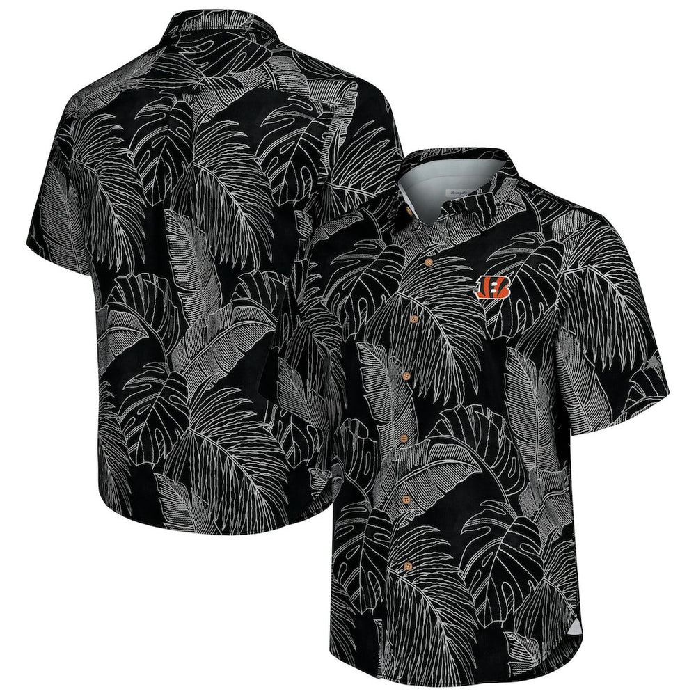 Cincinnati Bengals Sport Vine Line Button-Down Shirt Black | Tommy Bahama