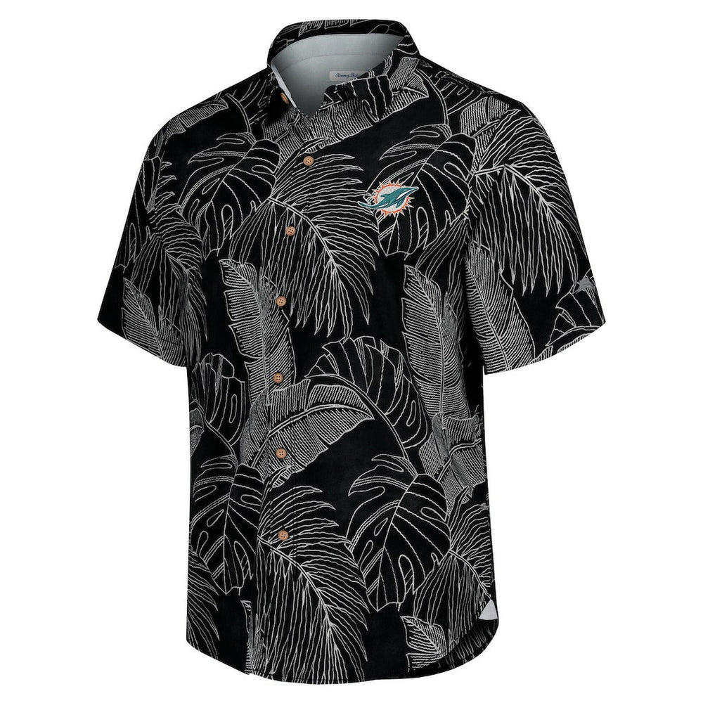 Miami Dolphins Sport Vine Line Button-Down Shirt Black | Tommy Bahama