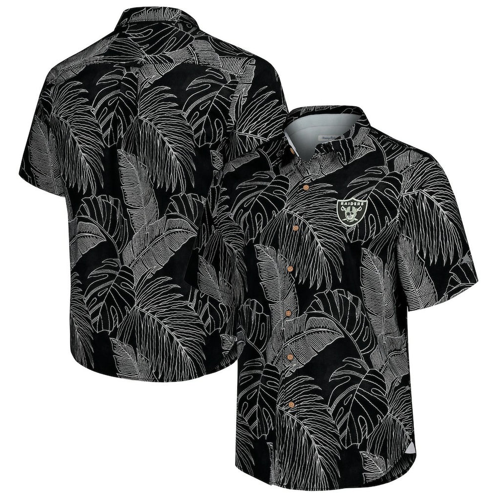 Las Vegas Raiders Sport Vine Line Button-Down Shirt Black | Tommy Bahama