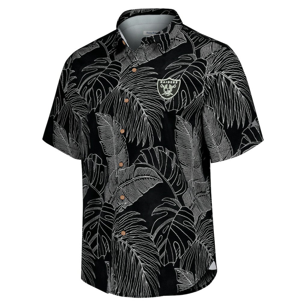 Las Vegas Raiders Sport Vine Line Button-Down Shirt Black | Tommy Bahama