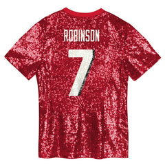 Bijan Robinson Atlanta Falcons Girls Youth Sequin V-Neck Fashion Jersey Red | NFL