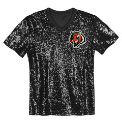 Joe Burrow Cincinnati Bengals Girls Youth Sequin V-Neck Fashion Jersey Black | NFL