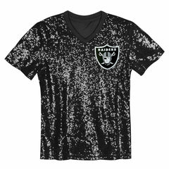 Maxx Crosby Las Vegas Raiders Girls Youth Sequin V-Neck Fashion Jersey Black | NFL