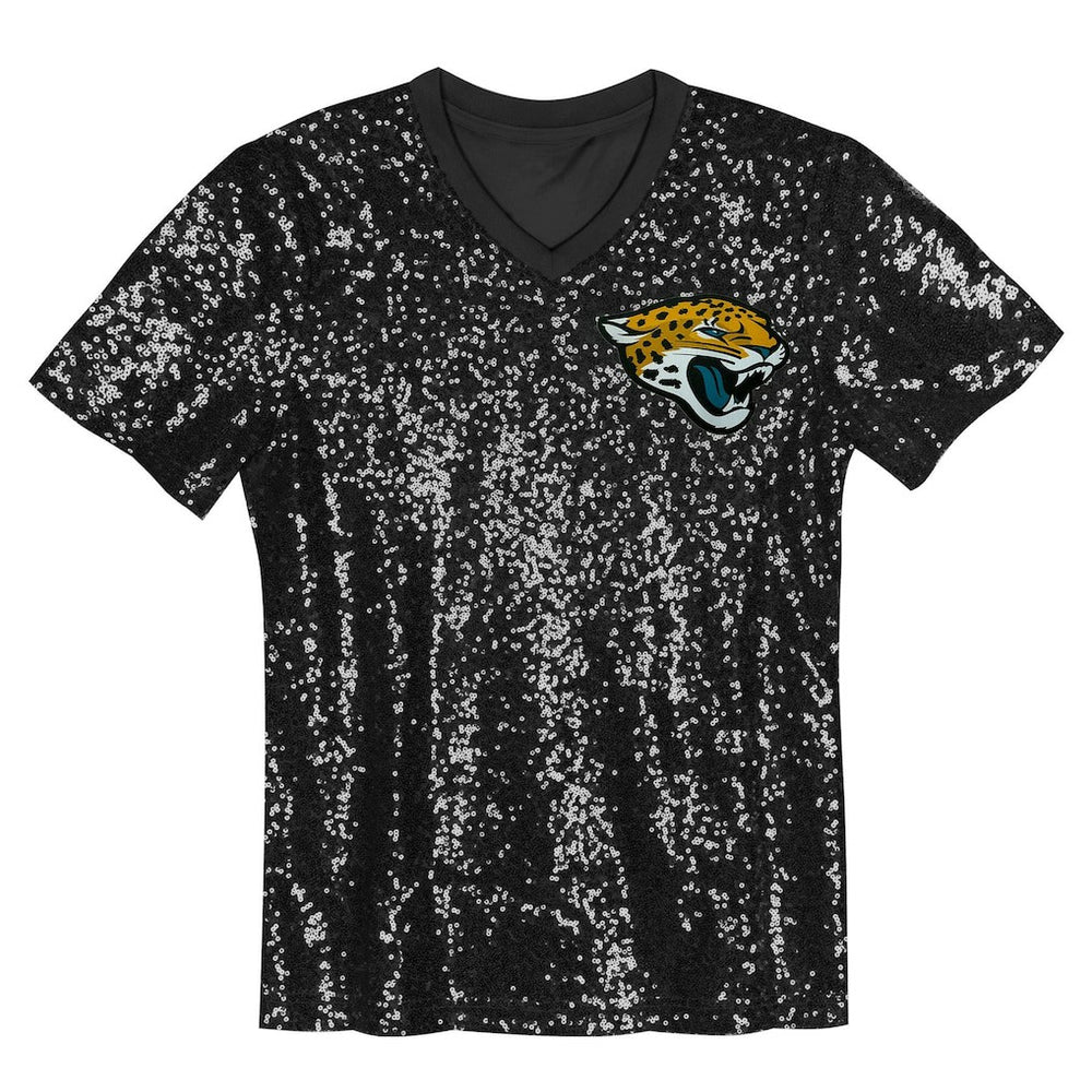 Trevor Lawrence Jacksonville Jaguars Girls Youth Sequin V-Neck Fashion Jersey Black | NFL