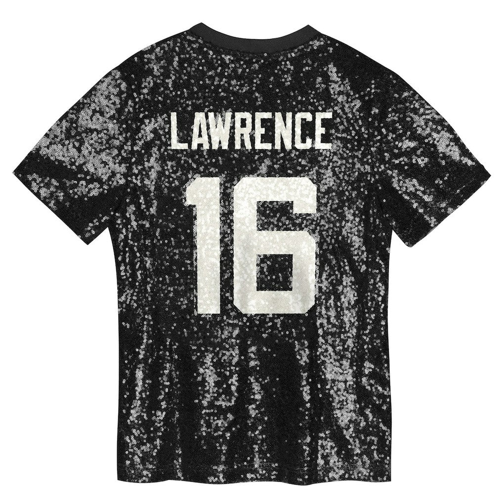 Trevor Lawrence Jacksonville Jaguars Girls Youth Sequin V-Neck Fashion Jersey Black | NFL