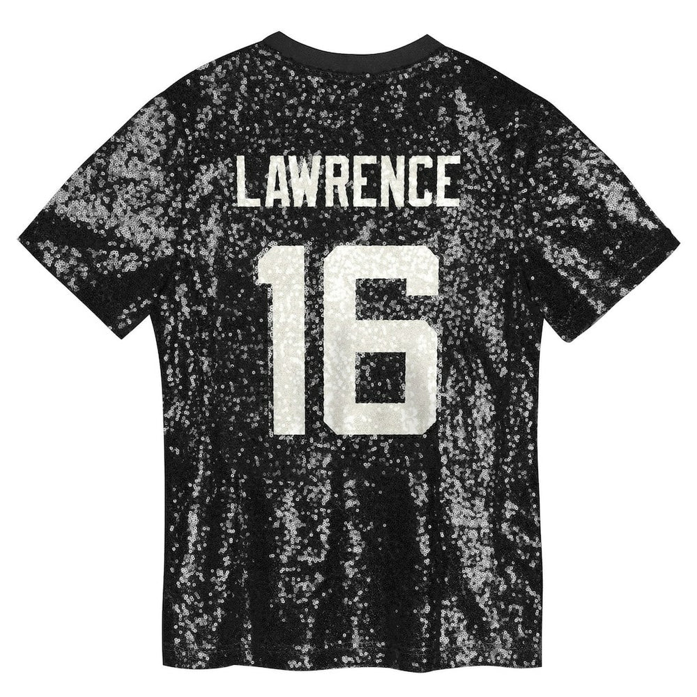 Trevor Lawrence Jacksonville Jaguars Girls Youth Sequin V-Neck Fashion Jersey Black | NFL
