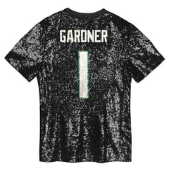 Sauce Gardner New York Jets Girls Youth Sequin V-Neck Fashion Jersey Black | NFL