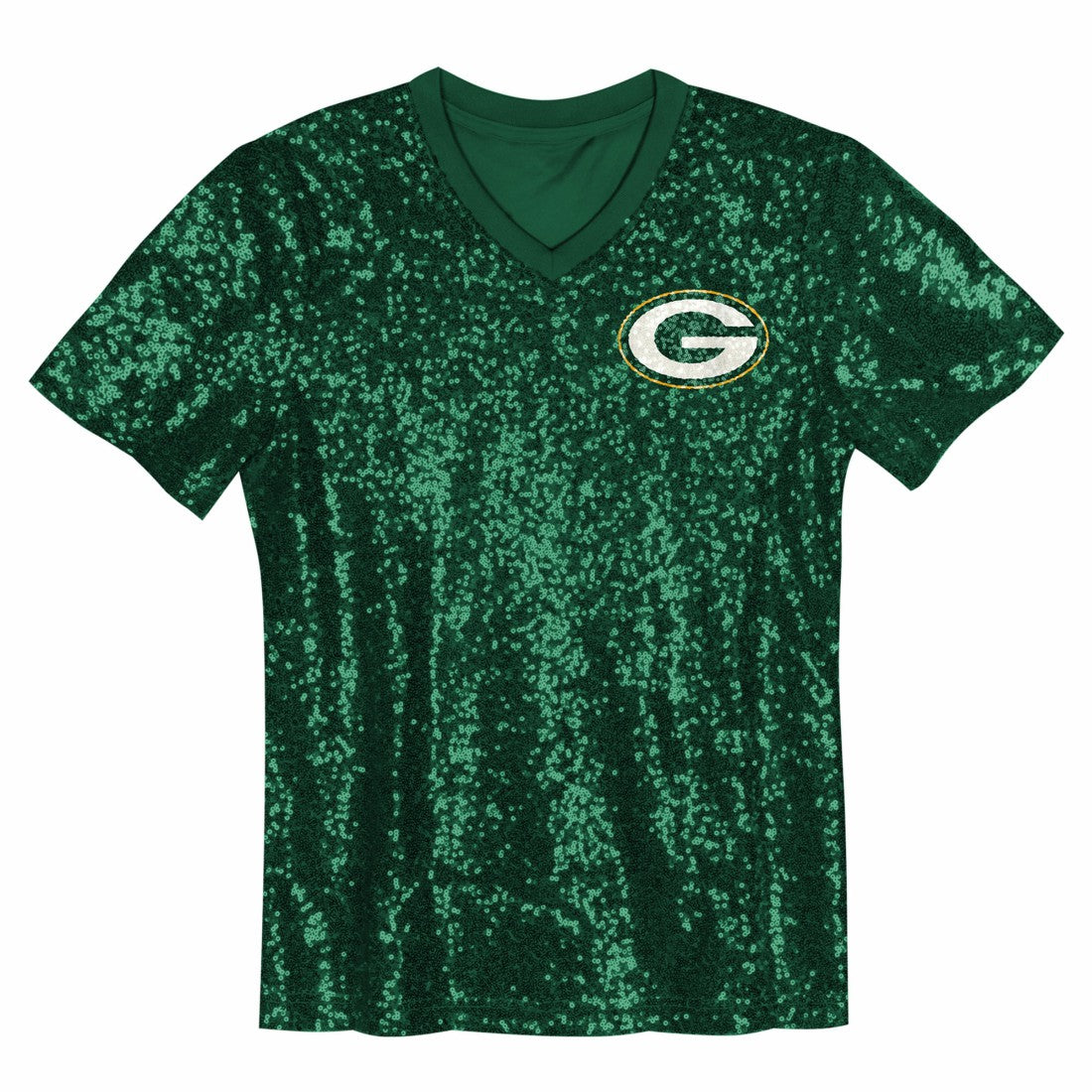 Jordan Love Green Bay Packers Girls Youth Sequin V-Neck Fashion Jersey Green | NFL