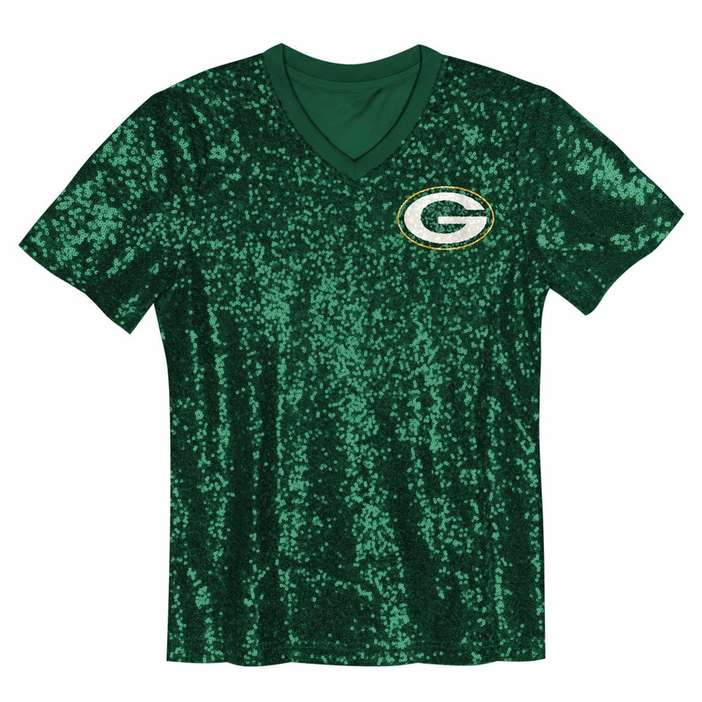 Jordan Love Green Bay Packers Girls Youth Sequin V-Neck Fashion Jersey Green | NFL