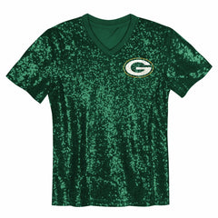 Jordan Love Green Bay Packers Girls Youth Sequin V-Neck Fashion Jersey Green | NFL