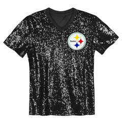 T.J. Watt Pittsburgh Steelers Girls Youth Sequin V-Neck Fashion Jersey Black | NFL