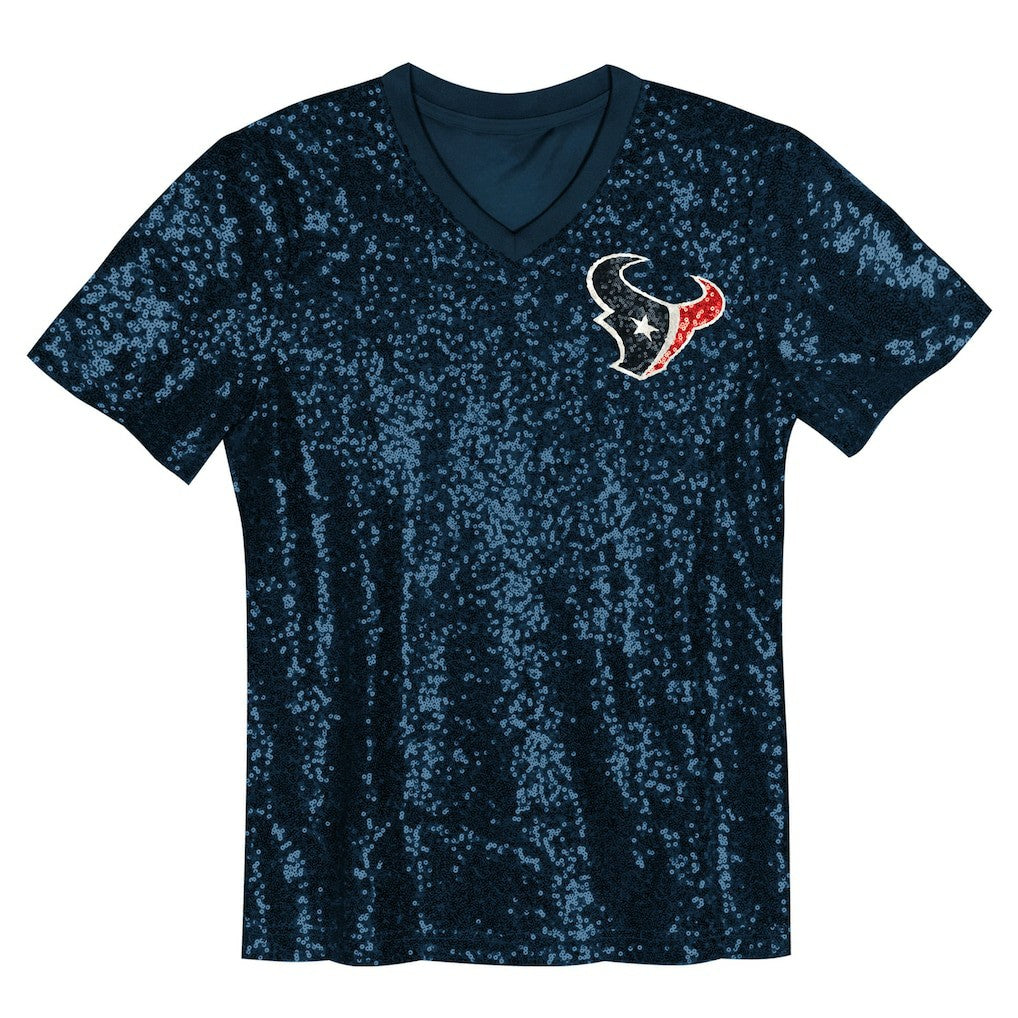 C.J. Stroud Houston Texans Girls Youth Sequin V-Neck Fashion Jersey Navy | NFL