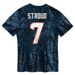 C.J. Stroud Houston Texans Girls Youth Sequin V-Neck Fashion Jersey Navy | NFL