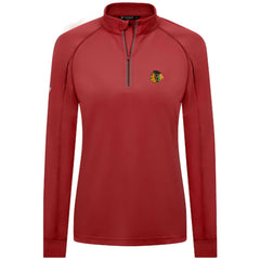 Chicago Blackhawks Levelwear Women's Kinetic Insignia Core Quarter-Zip Pullover Top - Red - NHL