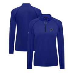 St. Louis Blues Levelwear Women's Kinetic Insignia Core Quarter-Zip Pullover Top - Blue - NHL