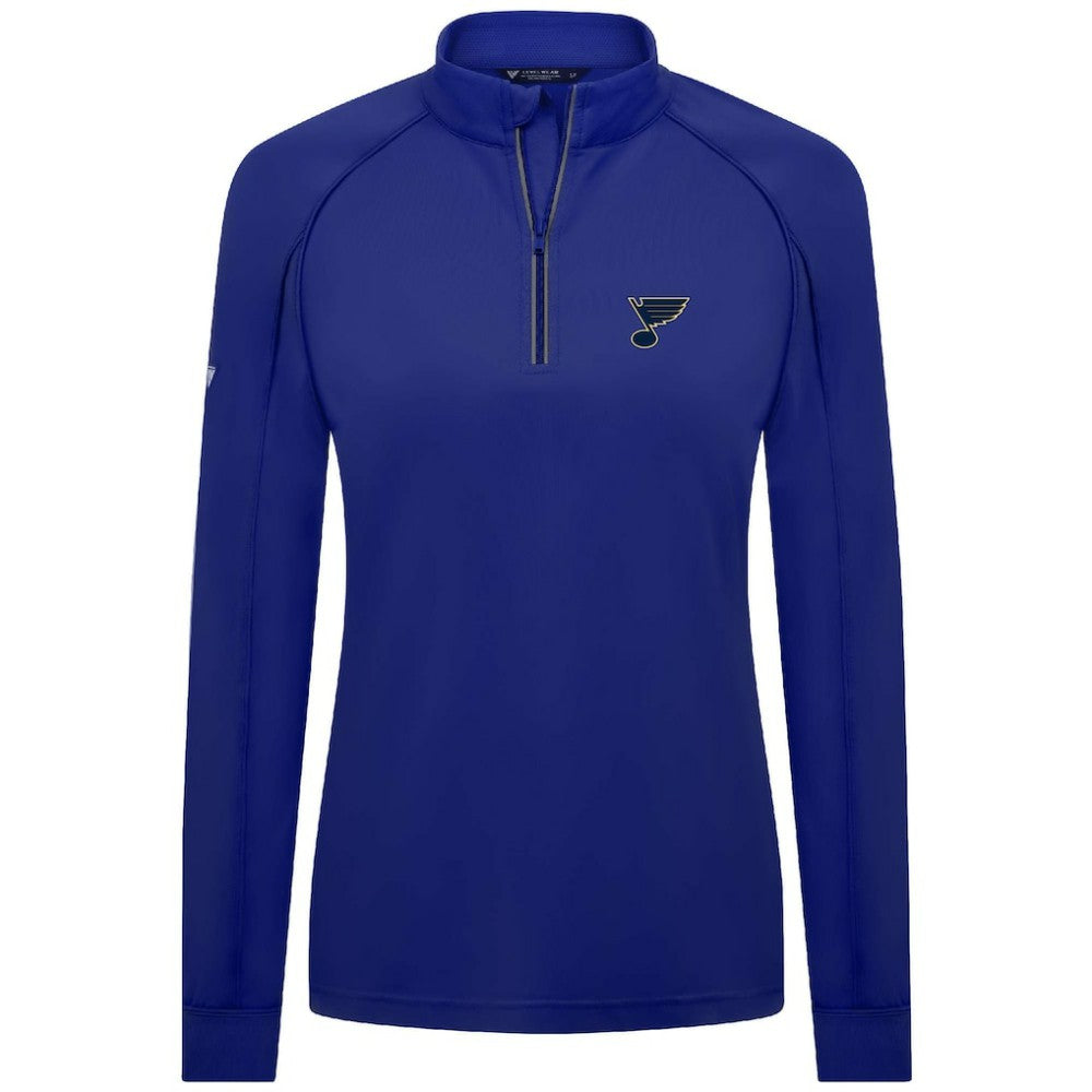 St. Louis Blues Levelwear Women's Kinetic Insignia Core Quarter-Zip Pullover Top - Blue - NHL