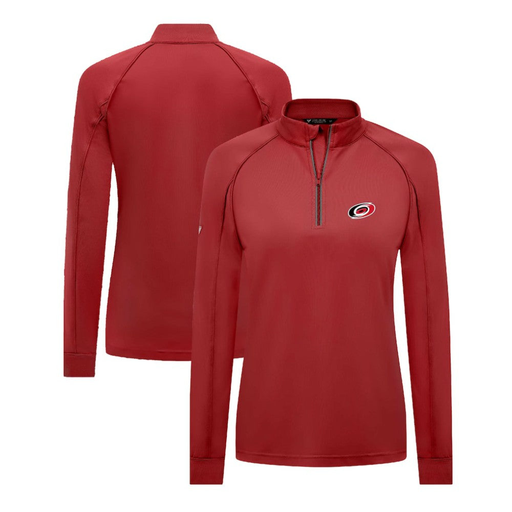 Carolina Hurricanes Levelwear Women's Kinetic Insignia Core Quarter-Zip Pullover Top - Red - NHL