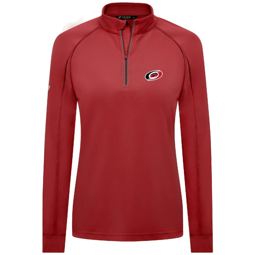 Carolina Hurricanes Levelwear Women's Kinetic Insignia Core Quarter-Zip Pullover Top - Red - NHL