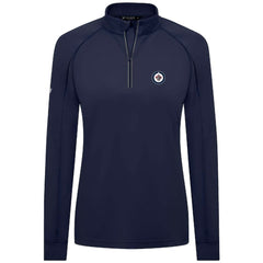 Winnipeg Jets Levelwear Women's Kinetic Insignia Core Quarter-Zip Pullover Top - Navy - NHL