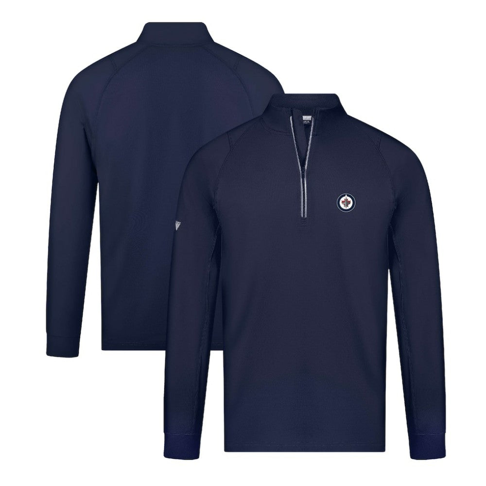 Winnipeg Jets Levelwear Theory Insignia Core Quarter-Zip Pullover Top - Navy - NHL