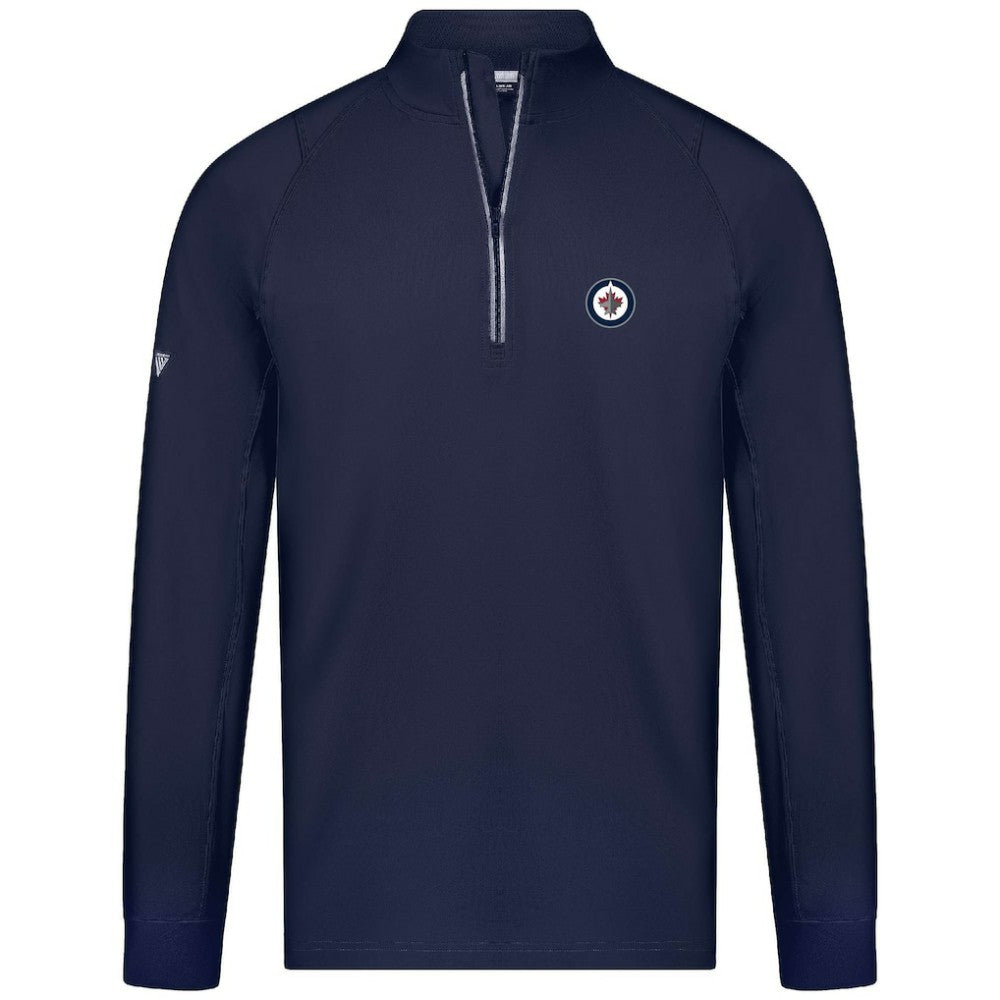 Winnipeg Jets Levelwear Theory Insignia Core Quarter-Zip Pullover Top - Navy - NHL