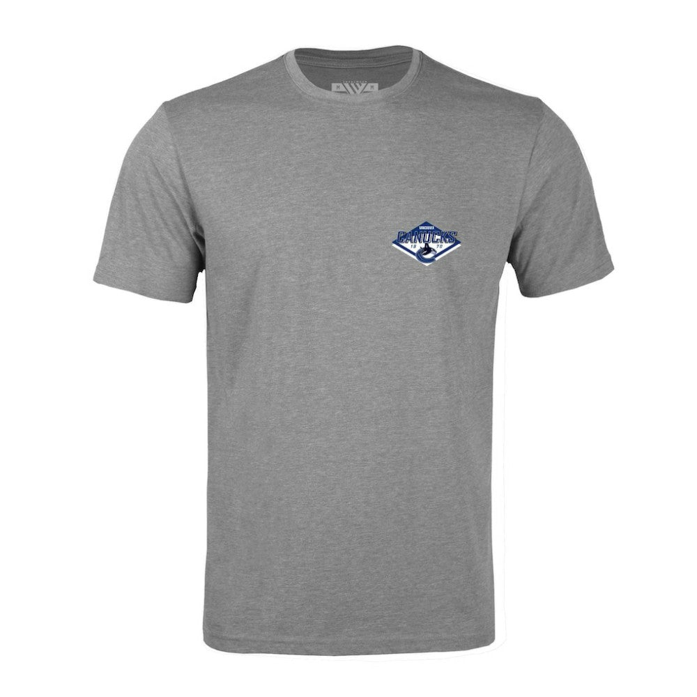 Vancouver Canucks Levelwear Richmond Club Patch 2.0 T-Shirt - Heather Gray - NHL