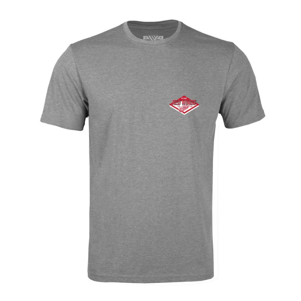 Detroit Red Wings Levelwear Richmond Club Patch 2.0 T-Shirt - Heather Gray - NHL