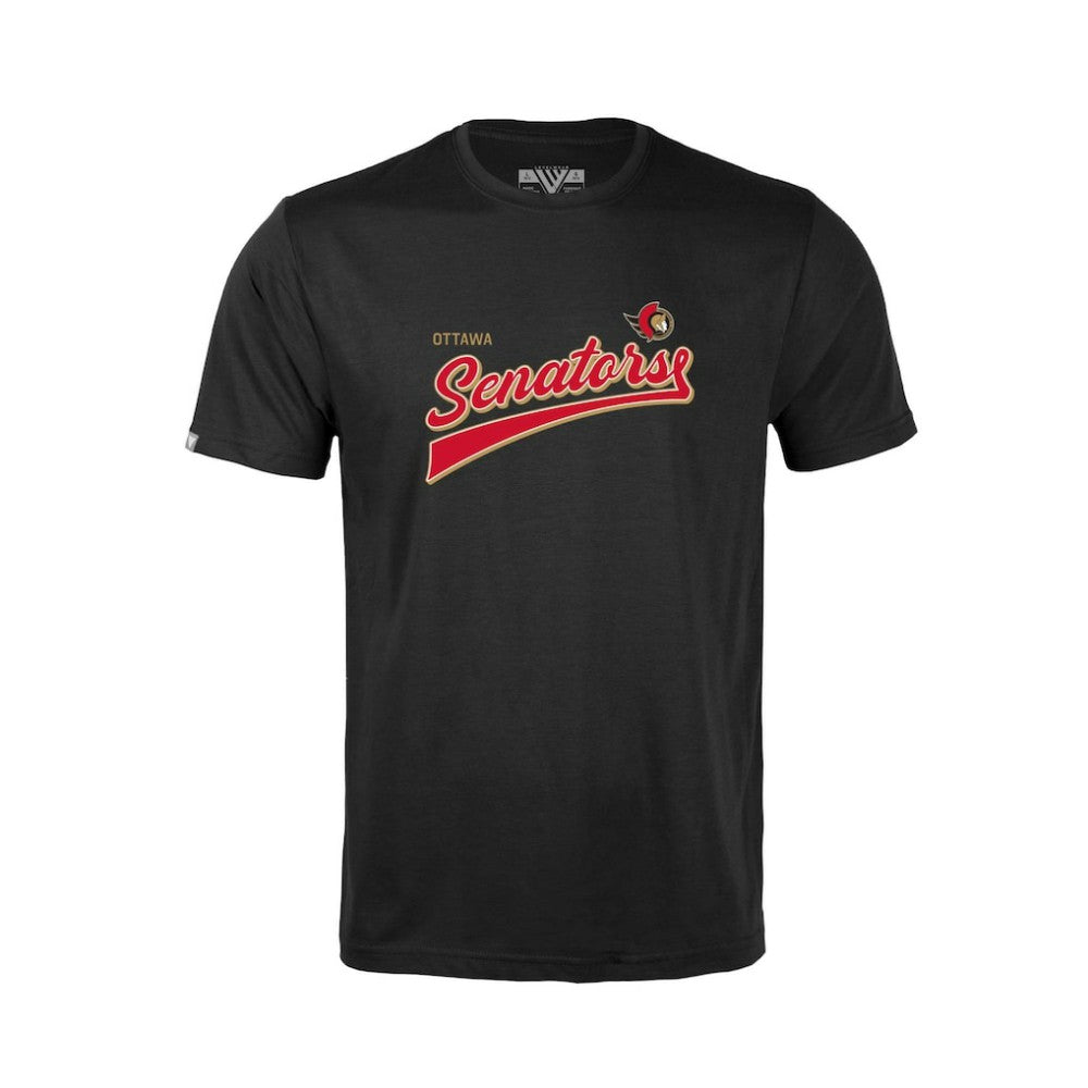 Ottawa Senators Levelwear Youth Little Richmond Retro Script T-Shirt - Black - NHL