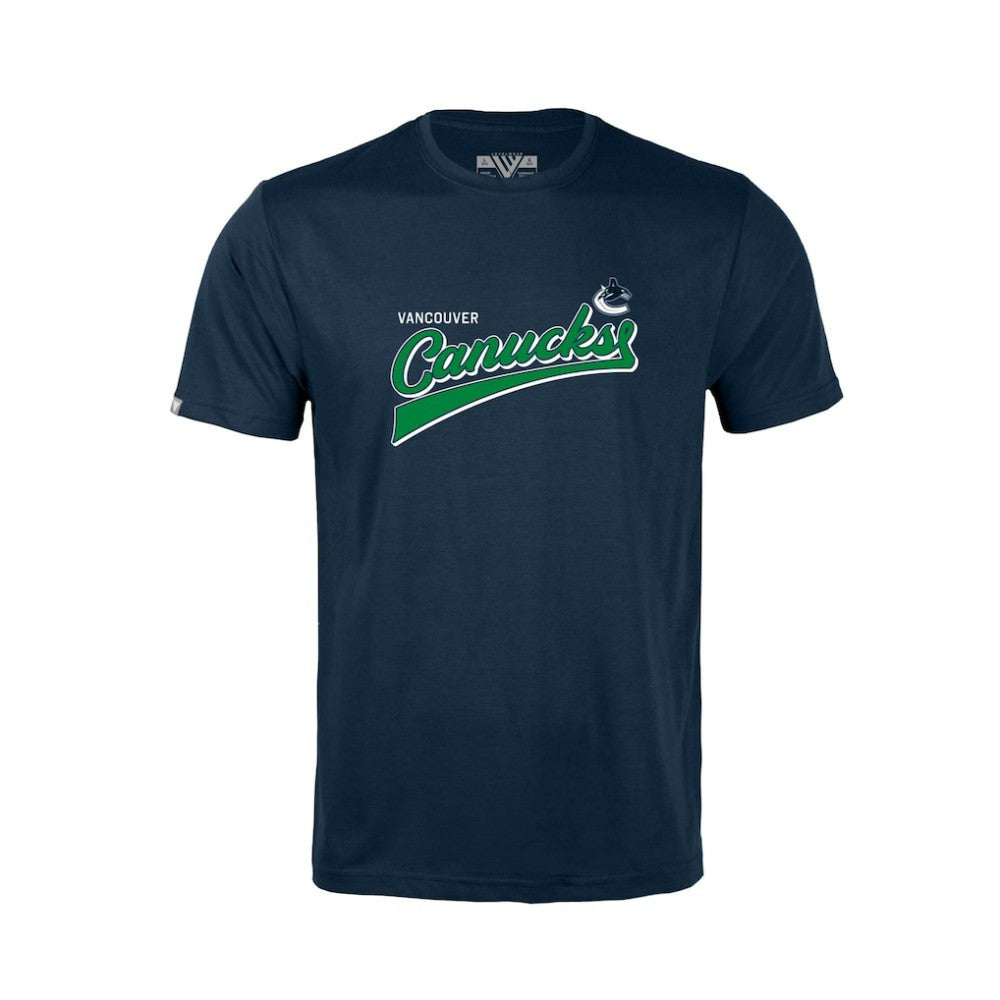 Vancouver Canucks Levelwear Youth Little Richmond Retro Script T-Shirt - Navy - NHL