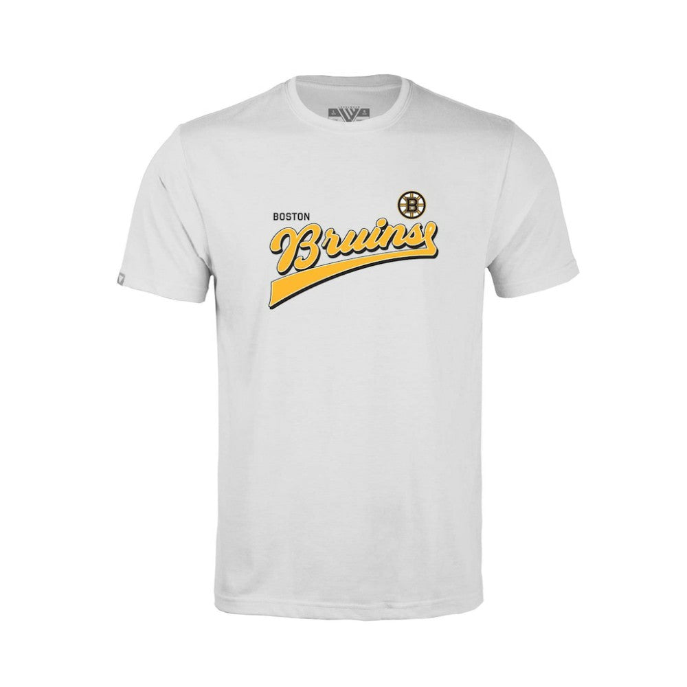 Boston Bruins Levelwear Youth Little Richmond Retro Script T-Shirt - White - NHL