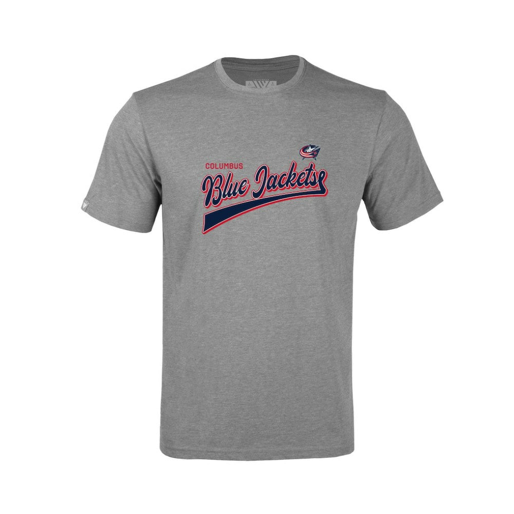 Columbus Blue Jackets Levelwear Youth Little Richmond Retro Script T-Shirt - Heather Gray - NHL