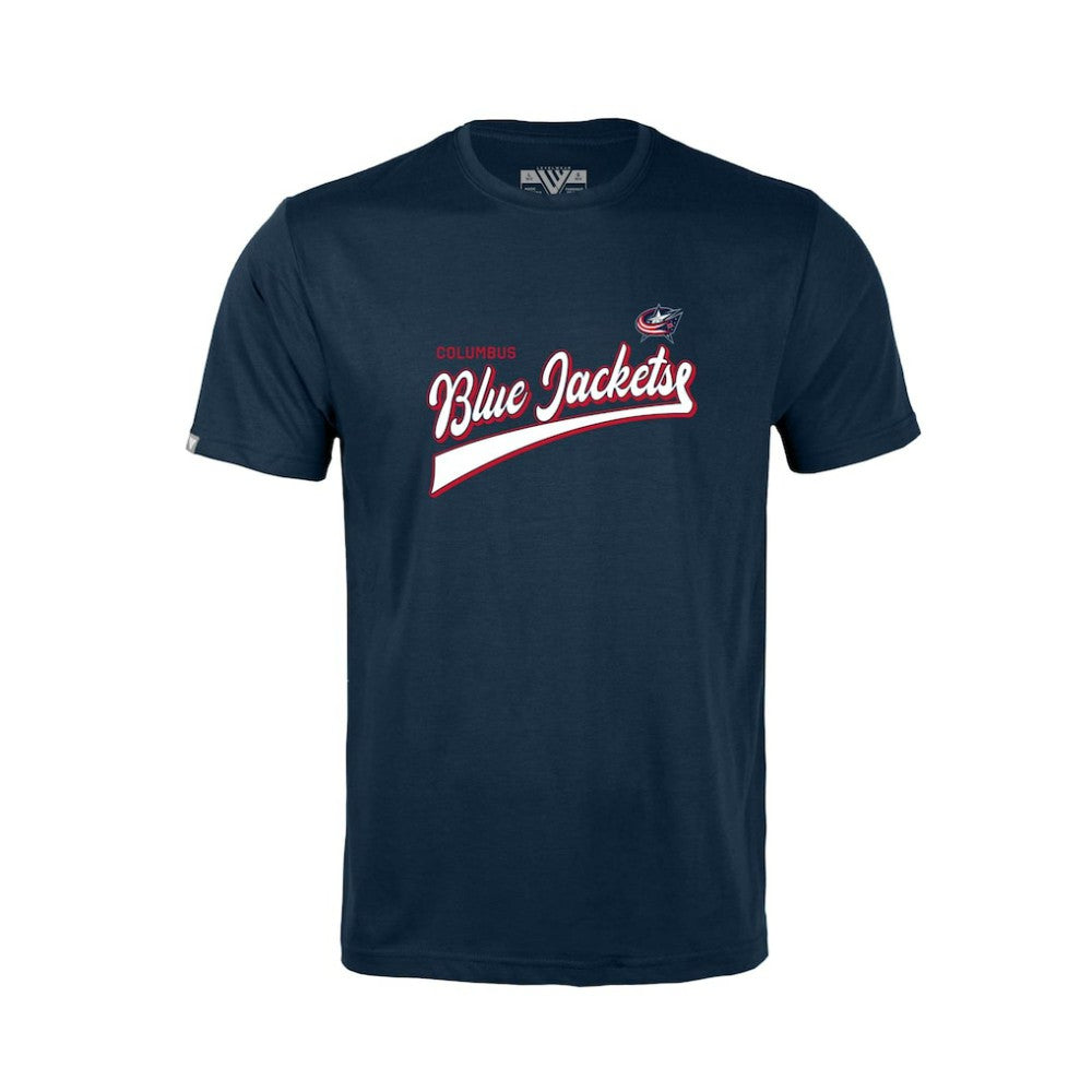 Columbus Blue Jackets Levelwear Youth Little Richmond Retro Script T-Shirt - Navy - NHL