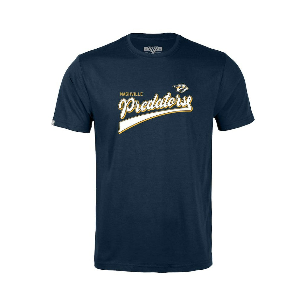 Nashville Predators Levelwear Youth Little Richmond Retro Script T-Shirt - Navy - NHL