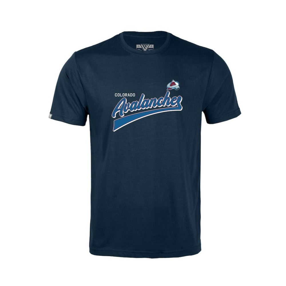 Colorado Avalanche Levelwear Youth Little Richmond Retro Script T-Shirt - Navy - NHL