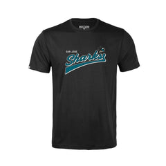 San Jose Sharks Levelwear Youth Little Richmond Retro Script T-Shirt - Black - NHL