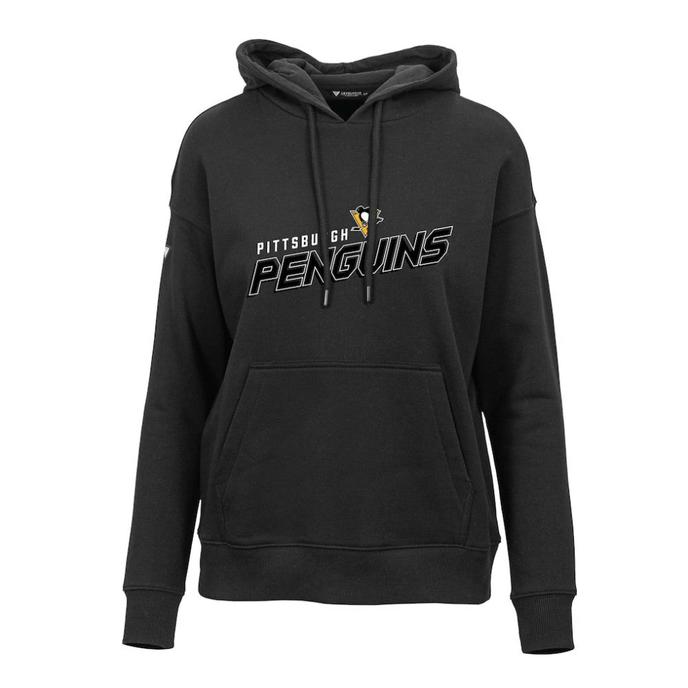 Pittsburgh Penguins Levelwear Women's Adorn Premier 2.0 Fleece Pullover Hoodie - Black - NHL
