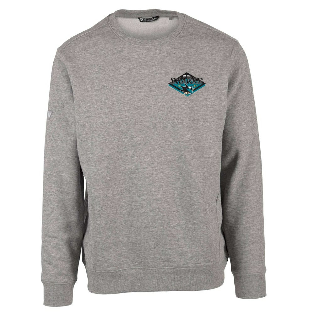 San Jose Sharks Levelwear Zane Club Patch 2.0 Pullover Sweatshirt - Heather Gray - NHL