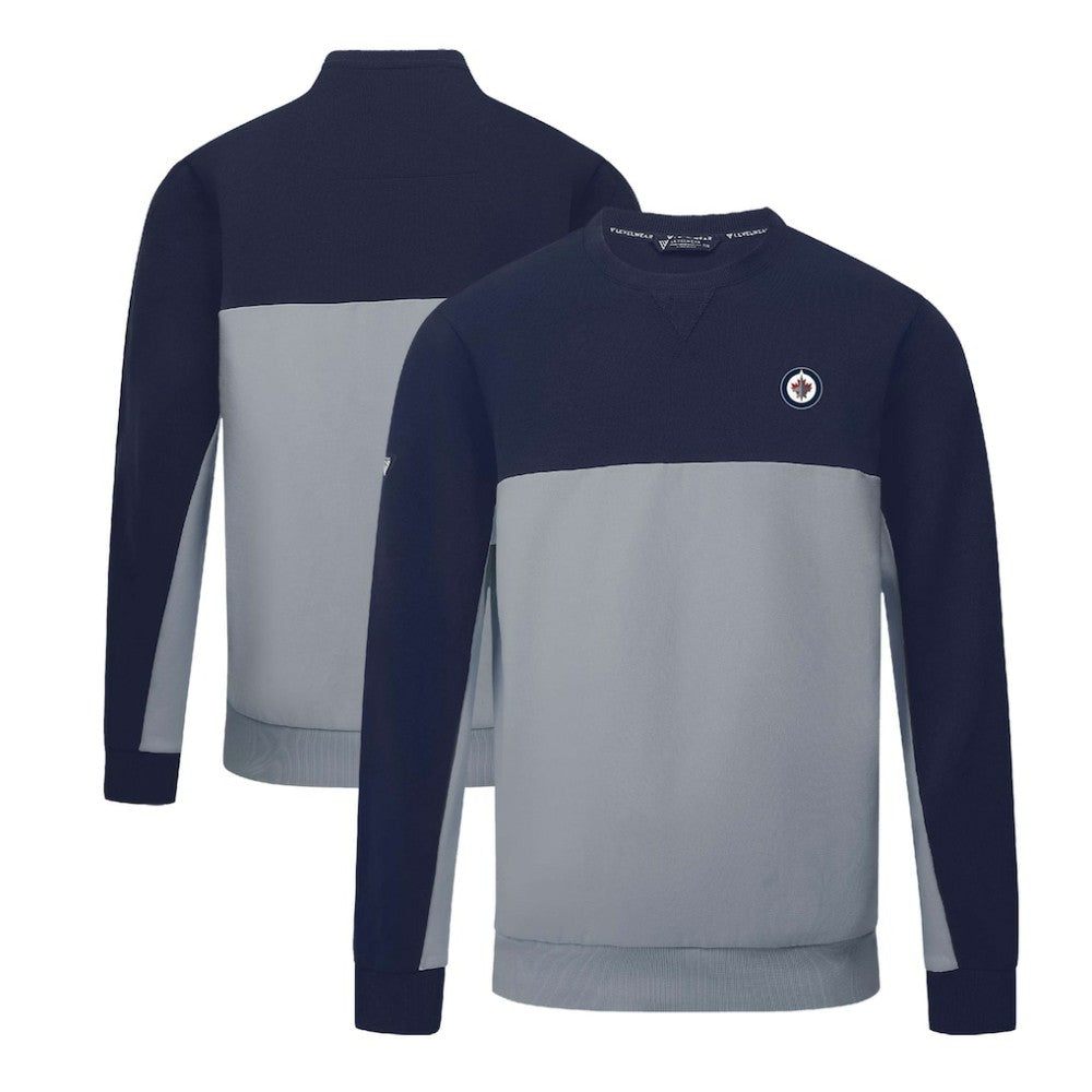 Winnipeg Jets Levelwear Legacy Insignia Core Sweatshirt - Navy/Gray - NHL