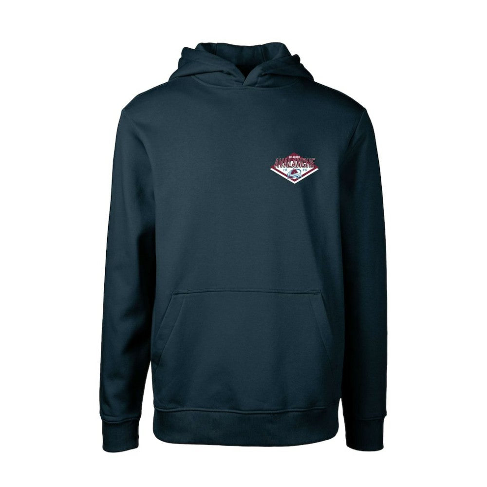 Colorado Avalanche Levelwear Youth Podium Club Patch 2.0 Fleece Pullover Hoodie - Navy - NHL