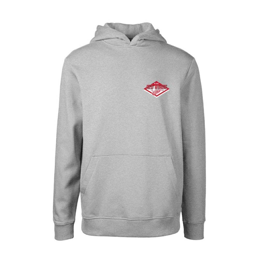Detroit Red Wings Levelwear Youth Podium Club Patch 2.0 Fleece Pullover Hoodie - Gray - NHL